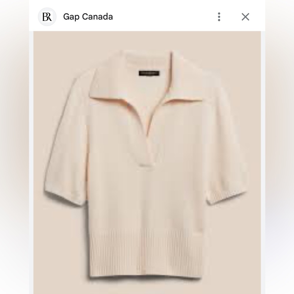 Banana Republic Cream Cashmere Polo